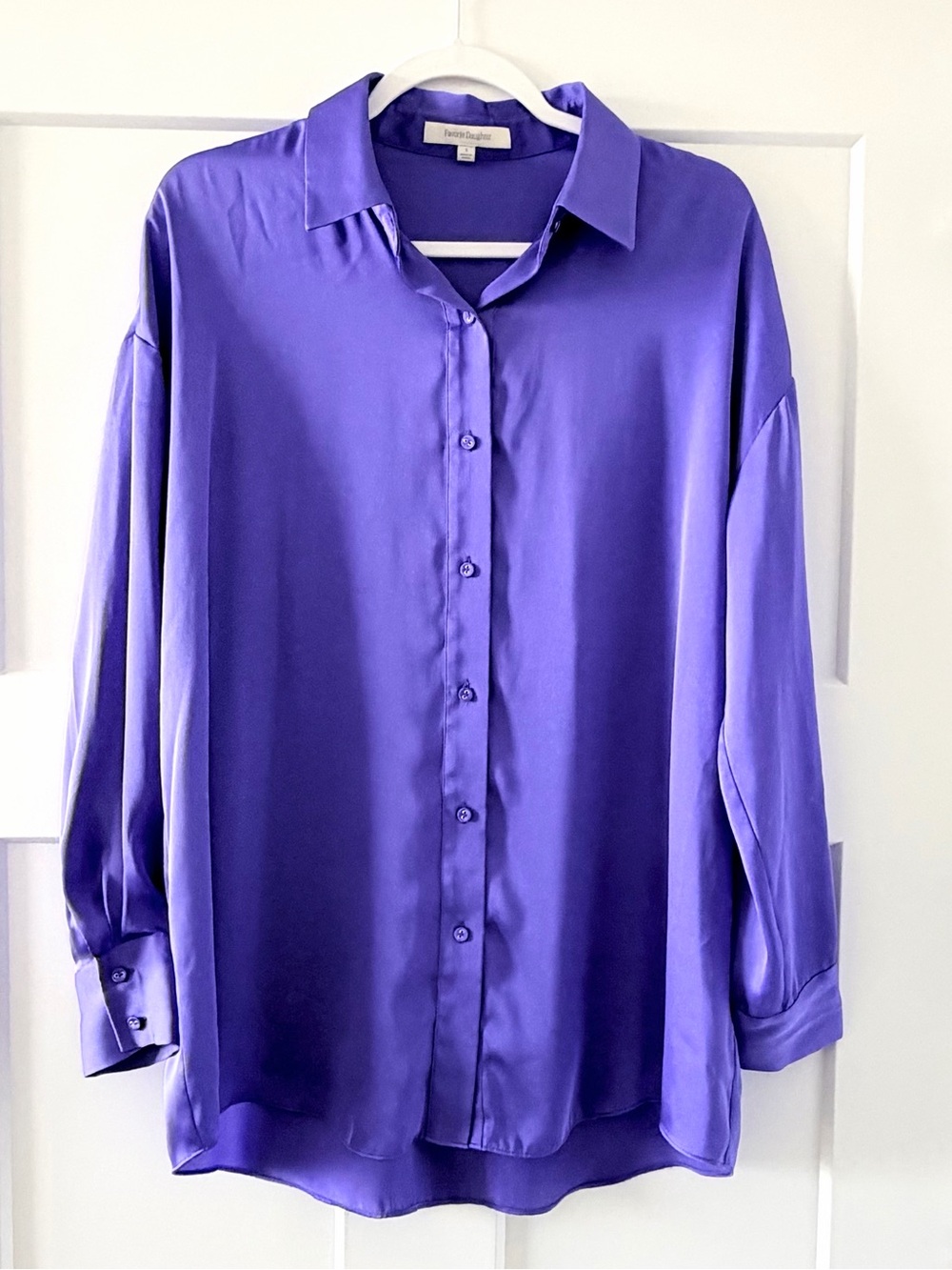 Favorite Daughter The Smooth Ex-Boyfriend Shirt Silk Color Peri New Size Small